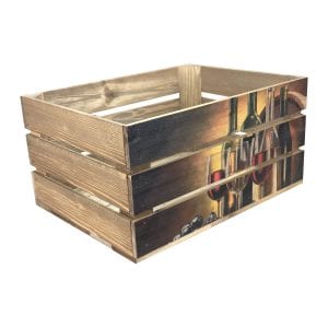 Wine and Bottles Printed Crate 500x370x250