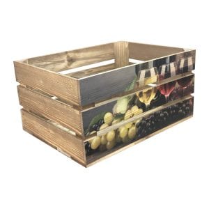 Wine and Grapes Printed Crate 500x370x250