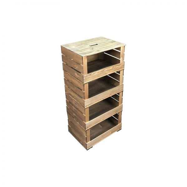 4 rustic crate tower storage unit 500x370x1048