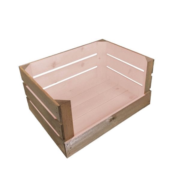 Cherington Pink two tone drop front crate 500x370x250