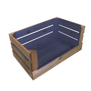 Kingscote Blue Two Tone drop front crate 600x370x250