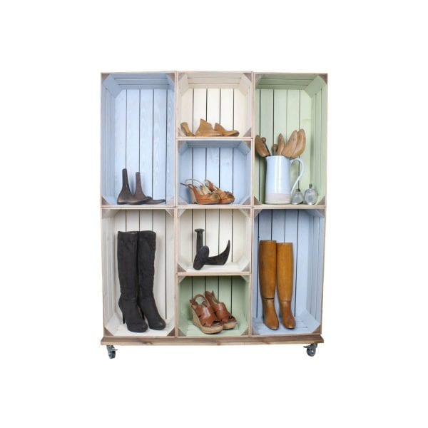 Mobile Two Tone Wide 8 Crate Display 1115x297x1300