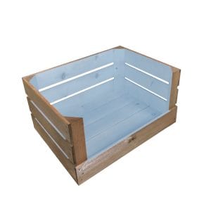 Nailsworth Blue Two Tone drop front crate 500x370x250
