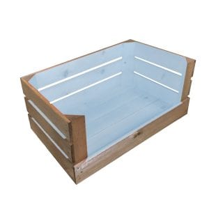 Nailsworth Blue Two Tone drop front crate 600x370x250