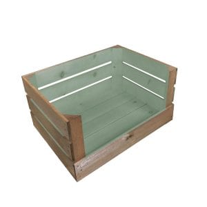 Tetbury Green Two Tone drop front crate 500x370x250