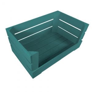 Turquoise Drop Front Painted Crate 600x370x250