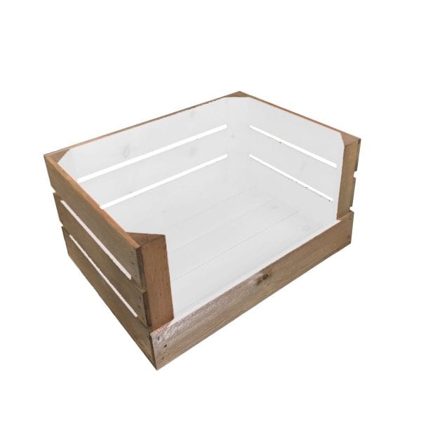 White Two Tone drop front crate 500x370x250