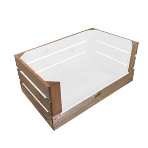 White Two Tone drop front crate 600x370x250