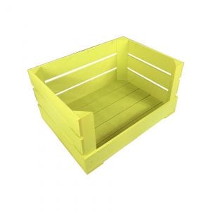 Yellow Drop Front Painted Crate 500x370x250