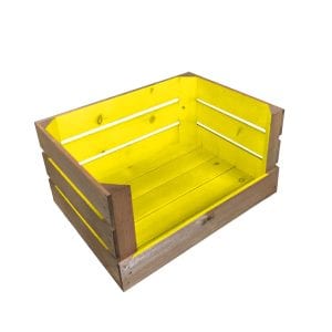 Yellow Two Tone drop front crate 500x370x250