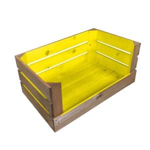 Yellow Two Tone drop front crate 600x370x250