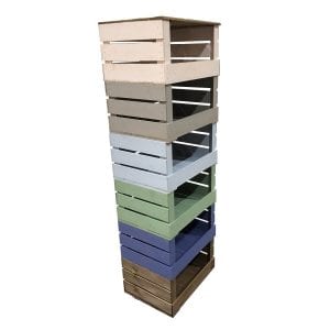 6 crate multi coloured tower storage unit 500x370x1564