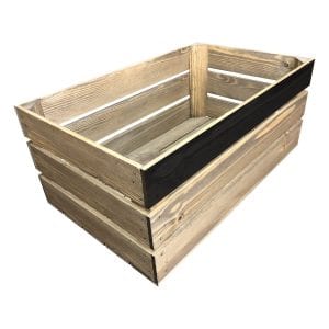 Standard Rustic Top Panel Black Board Crate 600x370x250