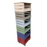6 crate multicoloured painted tower storage unit 500x370x1564